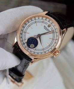 Đồng Hồ Rolex Cellini Moonphase 50535 Chế Tác Bọc Vàng Hồng 18K KZ Factory 39mm