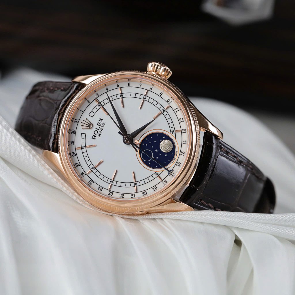 Đồng Hồ Rolex Cellini Moonphase 50535 Chế Tác Bọc Vàng Hồng 18K KZ Factory 39mm