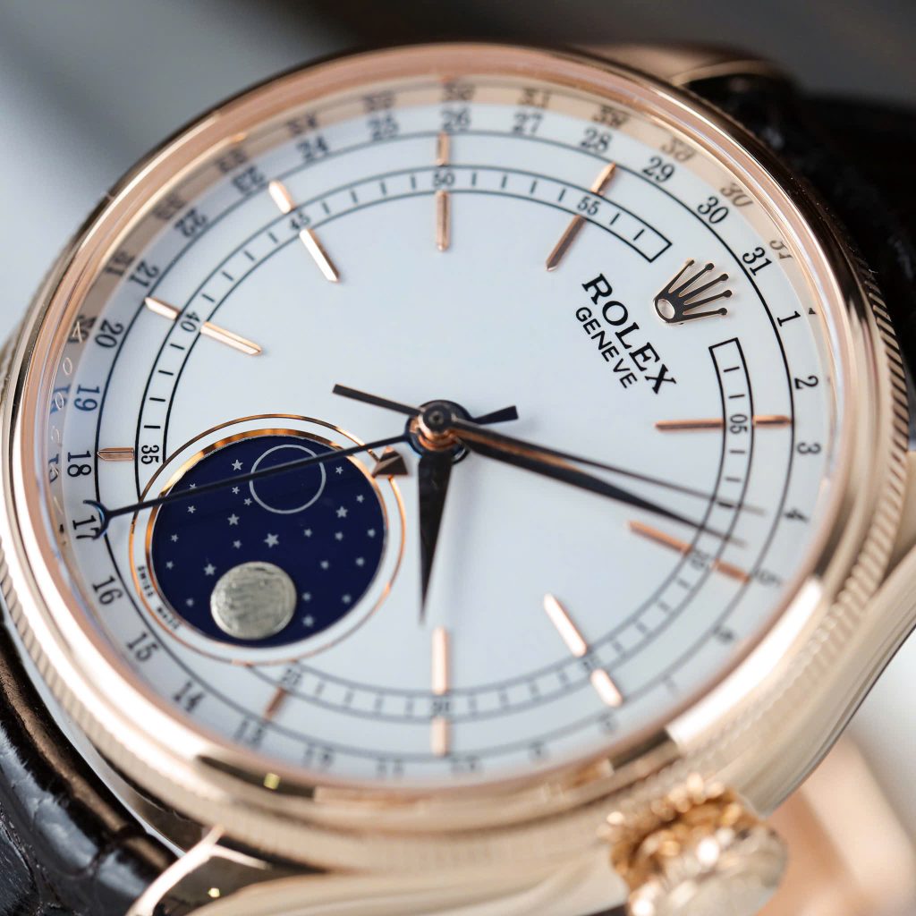 Đồng Hồ Rolex Cellini Moonphase 50535 Chế Tác Bọc Vàng Hồng 18K KZ Factory 39mm