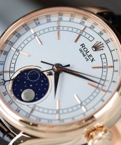 Đồng Hồ Rolex Cellini Moonphase 50535 Chế Tác Bọc Vàng Hồng 18K KZ Factory 39mm