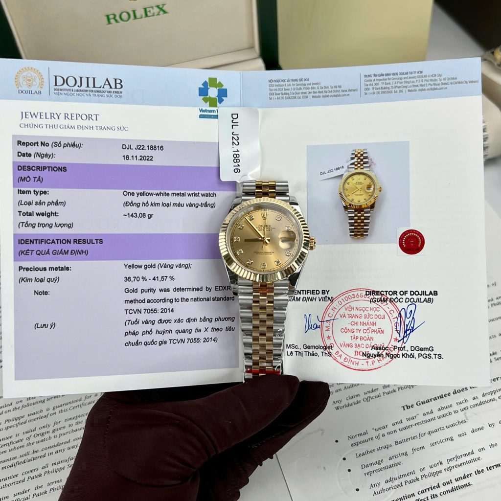 Đồng Hồ Rolex DateJust 126333 Bọc Vàng Thật Replica Cao Cấp Nhà Máy GM 41mm