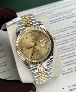 Đồng Hồ Rolex DateJust 126333 Bọc Vàng Thật Replica Cao Cấp Nhà Máy GM 41mm