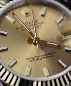 Đồng Hồ Rolex DateJust Nữ Bọc Vàng Thật Cọc Số Dạ Quang Replica 11 31mm