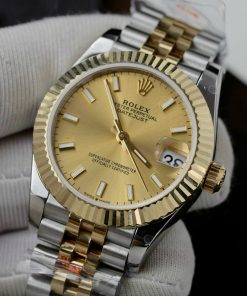 Đồng Hồ Rolex DateJust Nữ Bọc Vàng Thật Cọc Số Dạ Quang Replica 11 31mm