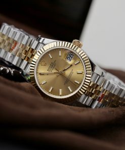 Đồng Hồ Rolex DateJust Nữ Bọc Vàng Thật Cọc Số Dạ Quang Replica 11 31mm