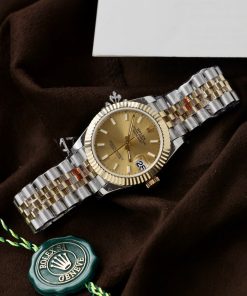 Đồng Hồ Rolex DateJust Nữ Bọc Vàng Thật Cọc Số Dạ Quang Replica 11 31mm