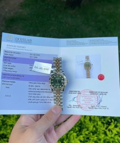 Đồng Hồ Rolex DateJust Rep 11 Nữ Bọc Vàng Thật Mặt Số Xanh Rêu Nhà Máy GM 31mm