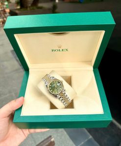 Đồng Hồ Rolex DateJust Rep 11 Nữ Bọc Vàng Thật Mặt Số Xanh Rêu Nhà Máy GM 31mm
