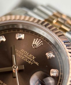 Đồng Hồ Rolex Datejust Chocolate Chế Tác Bọc Vàng Hồng 18k Nhà Máy GM 41mm