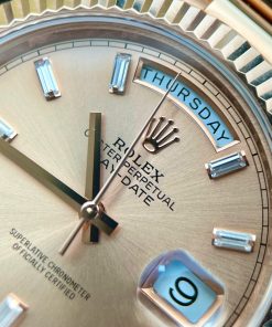 Đồng Hồ Rolex Day-Date Chế Tác Bọc Vàng 18K Mặt Cá Hồi Nhà Máy GM 40mm