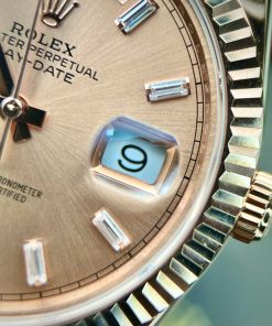 Đồng Hồ Rolex Day-Date Chế Tác Bọc Vàng 18K Mặt Cá Hồi Nhà Máy GM 40mm