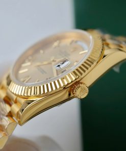 Đồng Hồ Rolex Day-Date Chế Tác Bọc Vàng Thật Cọc Số La Mã Nhà Máy GM 40mm