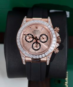 Đồng Hồ Rolex Daytona 126535TBR Chế Tác Bọc Vàng Đính Kim Cương Moissanite Baguette 40mm