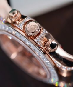 Đồng Hồ Rolex Daytona 126535TBR Chế Tác Bọc Vàng Đính Kim Cương Moissanite Baguette 40mm