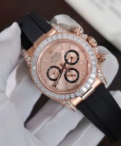 Đồng Hồ Rolex Daytona 126535TBR Chế Tác Bọc Vàng Đính Kim Cương Moissanite Baguette 40mm