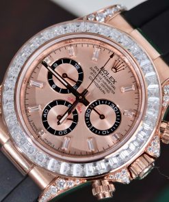 Đồng Hồ Rolex Daytona 126535TBR Chế Tác Bọc Vàng Đính Kim Cương Moissanite Baguette 40mm