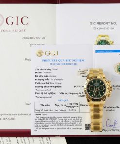 Đồng Hồ Rolex Daytona Bọc Vàng Thật Replica 11 Mặt Xanh Green Loki Clean Factory 40mm