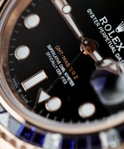 Đồng Hồ Rolex GMT-Master II 126755 SARU Chế Tác Bọc Vàng Hồng Độ Moissanite Sapphire 41mm