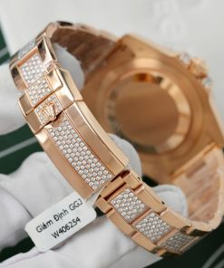 Đồng Hồ Rolex GMT-Master II 126755 SARU-DIAO Replica 11 Bọc Vàng Độ Moissanite Sapphire 40mm