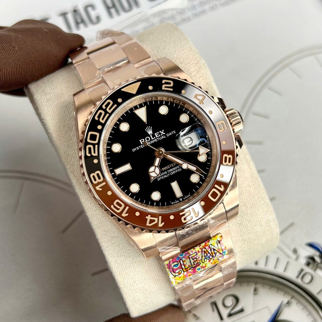 Đồng Hồ Rolex Rep 11 Cao Cấp GMT Master II Root Beer Bọc Vàng Thật 18K Clean 40mm
