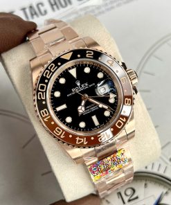 Đồng Hồ Rolex Rep 11 Cao Cấp GMT Master II Root Beer Bọc Vàng Thật 18K Clean 40mm