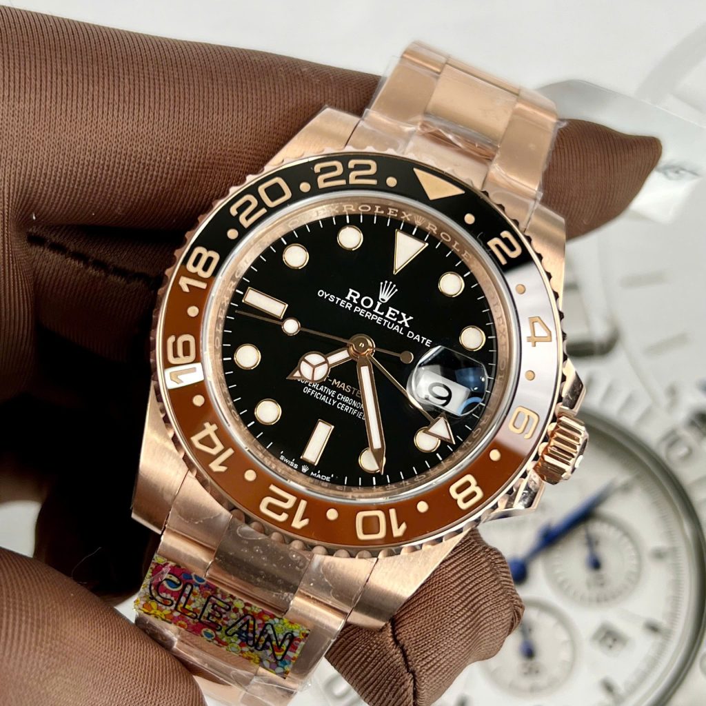 Đồng Hồ Rolex Rep 11 Cao Cấp GMT Master II Root Beer Bọc Vàng Thật 18K Clean 40mm