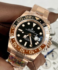 Đồng Hồ Rolex Rep 11 Cao Cấp GMT Master II Root Beer Bọc Vàng Thật 18K Clean 40mm