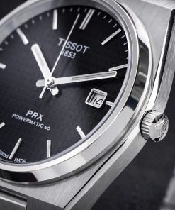Đồng Hồ Tissot PRX nam dây kim loại máy mặt đen máy pin nhật fake 11 40mm