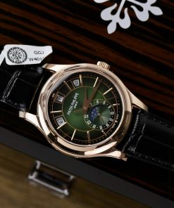 Đồng hồ Patek Philippe 5205R Bọc Vàng Thật Mặt Xanh Green Replica 11 Nhà Máy GM 40mm