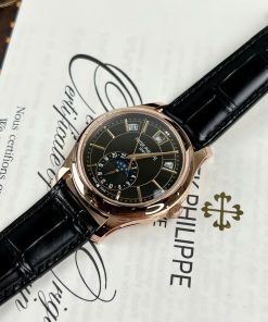 Đồng hồ Patek Philippe 5205G Replica 11 Bọc Vàng Thật Mặt Đen Nhà Máy GM 40mm