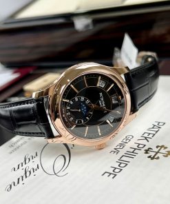 Đồng hồ Patek Philippe 5205G Replica 11 Bọc Vàng Thật Mặt Đen Nhà Máy GM 40mm