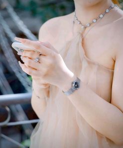 Đồng hồ Rolex Chameleon Vintage nữ dây kim loại mặt đen fake cao cấp 20mm